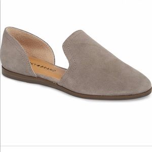 NWOT Lucky Brand grey suede flats/loafers